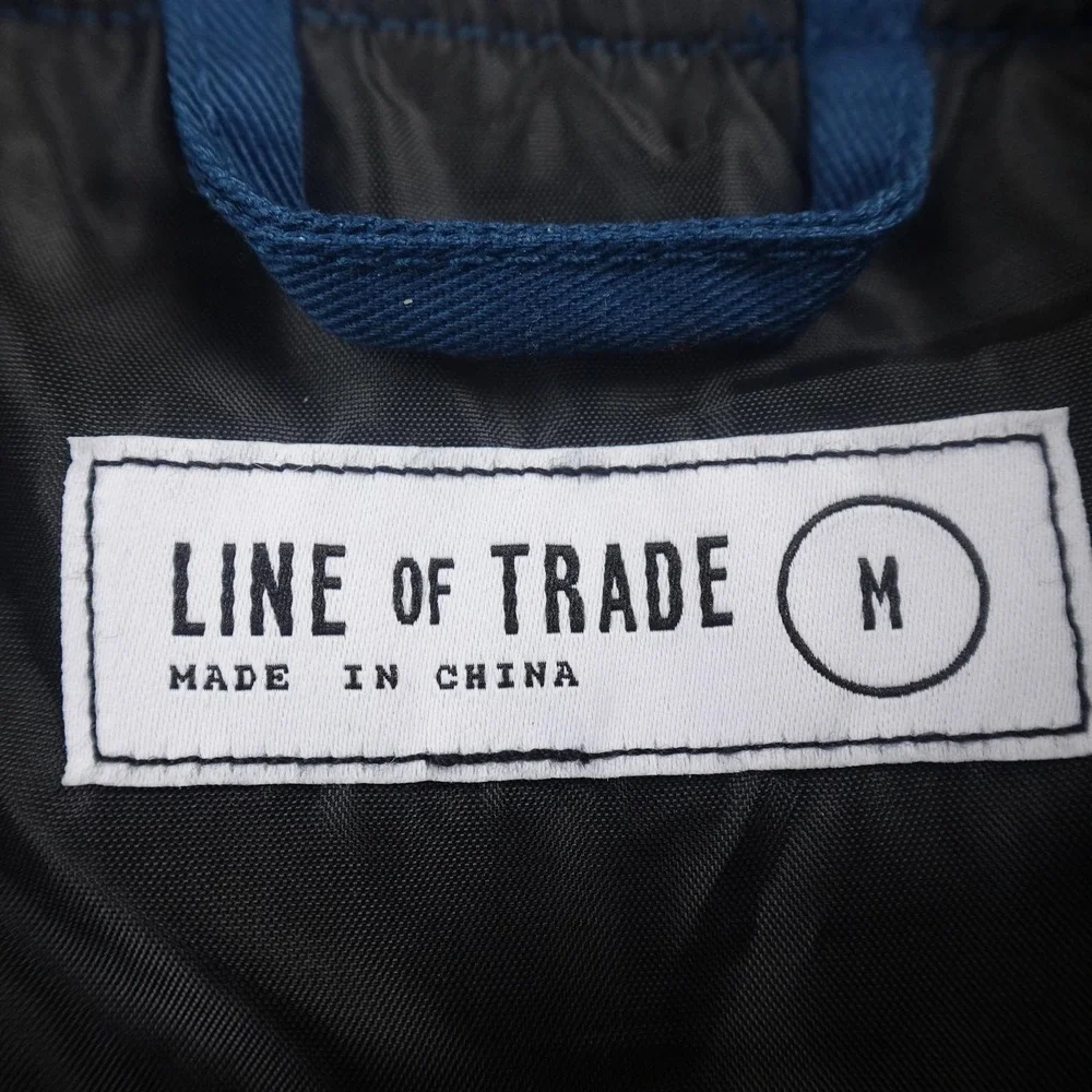 Line Of‎ Trade Jacket Mens M Blue Bomber Full Zip Lined Outdoor Windbreaker Coa